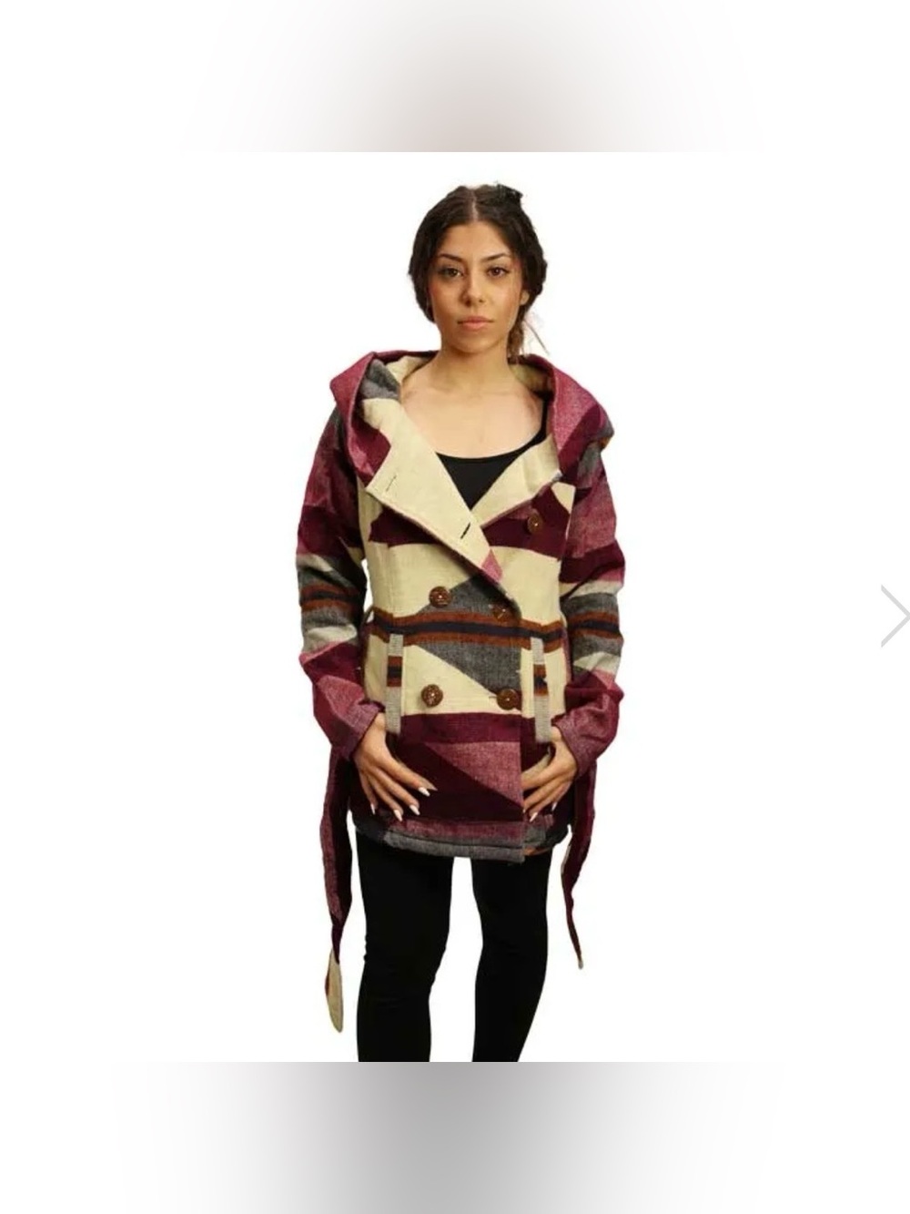 NWT NTVES West Winds Maywa blanket coat pairs traditional handwoven